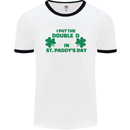 I Put the DD in St. Paddy's Day Funny Boobs Mens White Ringer T-Shirt White/Black