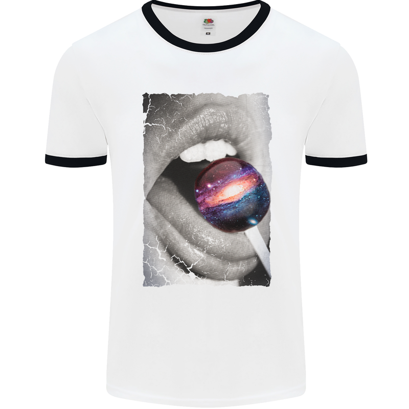 Galactic Taste Mens White Ringer T-Shirt White/Black