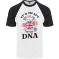 British Beer It's in My DNA Union Jack Flag Mens S/S Baseball T-Shirt White/Black