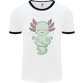 Meditating Axolot Yoga Spiritual Mens Ringer T-Shirt White/Black