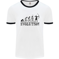 Evolution of an Archer Funny Archery Archer Mens White Ringer T-Shirt White/Black