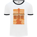 Guitar Bass Electric Acoustic Player Music Mens White Ringer T-Shirt White/Black