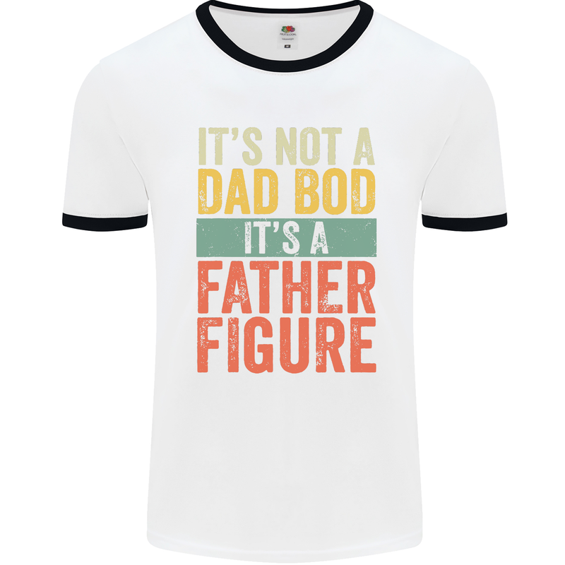 Father's Day Dad Bod It's a Father Figure Mens White Ringer T-Shirt White/Black