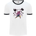 Octopus Gym Training Top Bodybuilding Mens White Ringer T-Shirt White/Black