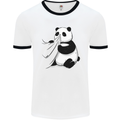 A Funny Panda Bear Mens Ringer T-Shirt White/Black