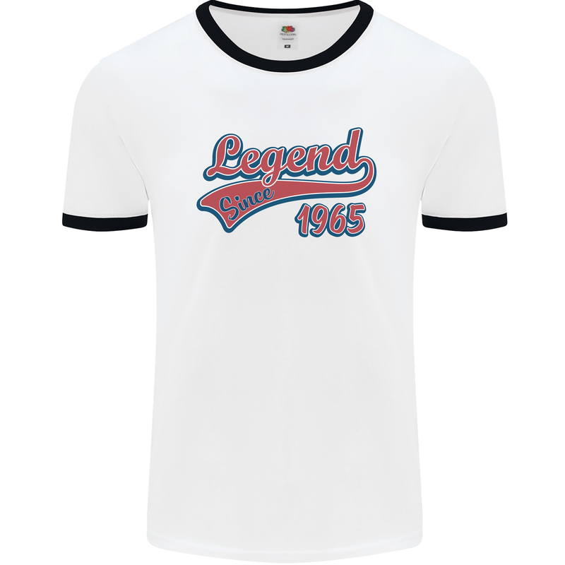 Legend Since 58th Birthday 1965 Mens Ringer T-Shirt White/Black