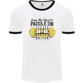 Paddle On White Water Rafting Dinghy Funny Mens Ringer T-Shirt White/Black