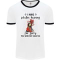 I Have Selective Hearing Sarcasm Slogan Mens White Ringer T-Shirt White/Black