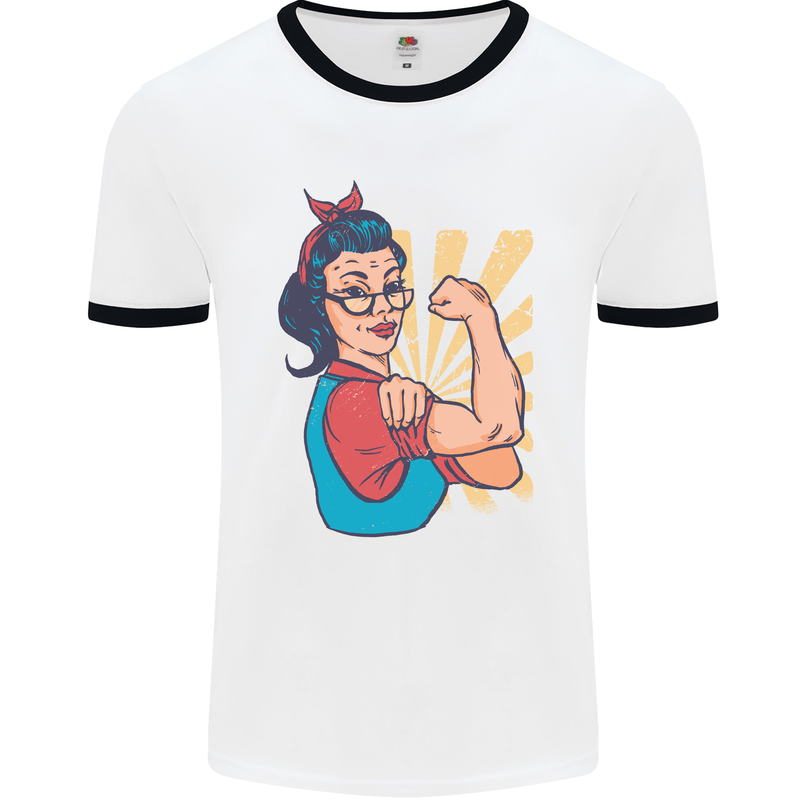Strong Successful Woman Mens Ringer T-Shirt White/Black