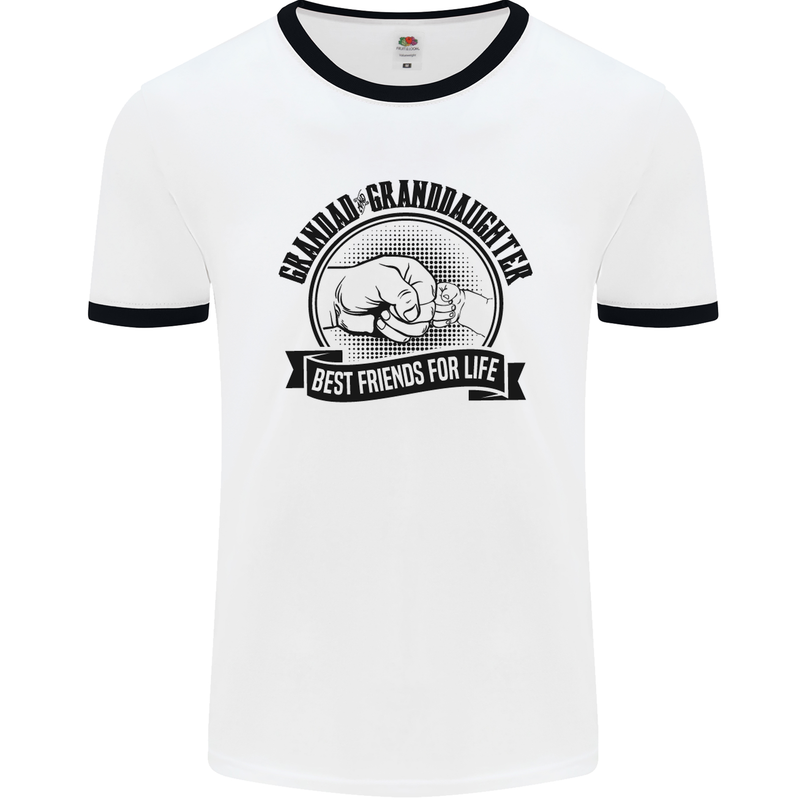 Grandad & Granddaughter Grandparent's Day Mens White Ringer T-Shirt White/Black