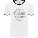 Vintage Year 54th Birthday 1969 Mens Ringer T-Shirt White/Black