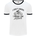I Don't Snore Motorbike Biker Motorcycle Mens White Ringer T-Shirt White/Black