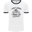 I Don't Snore Motorbike Biker Motorcycle Mens White Ringer T-Shirt White/Black