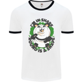 Panda Bear Funny Overweight Fat Humour Mens White Ringer T-Shirt White/Black