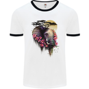 African Elephant Ecology Mens White Ringer T-Shirt White/Black