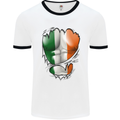 Gym Irish Tricolour Flag Muscles Ireland Mens White Ringer T-Shirt White/Black