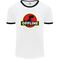 Offline Funny Gamer Gaming Mens White Ringer T-Shirt White/Black