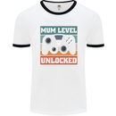 Mum Level Unlocked New Mommy Baby Born Mens White Ringer T-Shirt White/Black