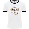 Rising Pheonix Motivational Message Quote Mens White Ringer T-Shirt White/Black