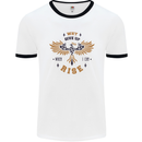 Rising Pheonix Motivational Message Quote Mens White Ringer T-Shirt White/Black