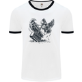 Hammer and Raven Vikings Mens Ringer T-Shirt White/Black