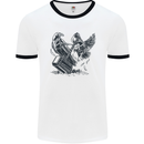Hammer and Raven Vikings Mens Ringer T-Shirt White/Black