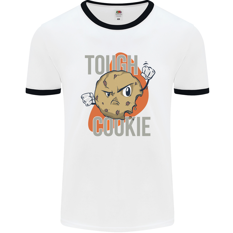 A Tough Cookie Funny MMA Mixed Martial Arts Mens Ringer T-Shirt White/Black