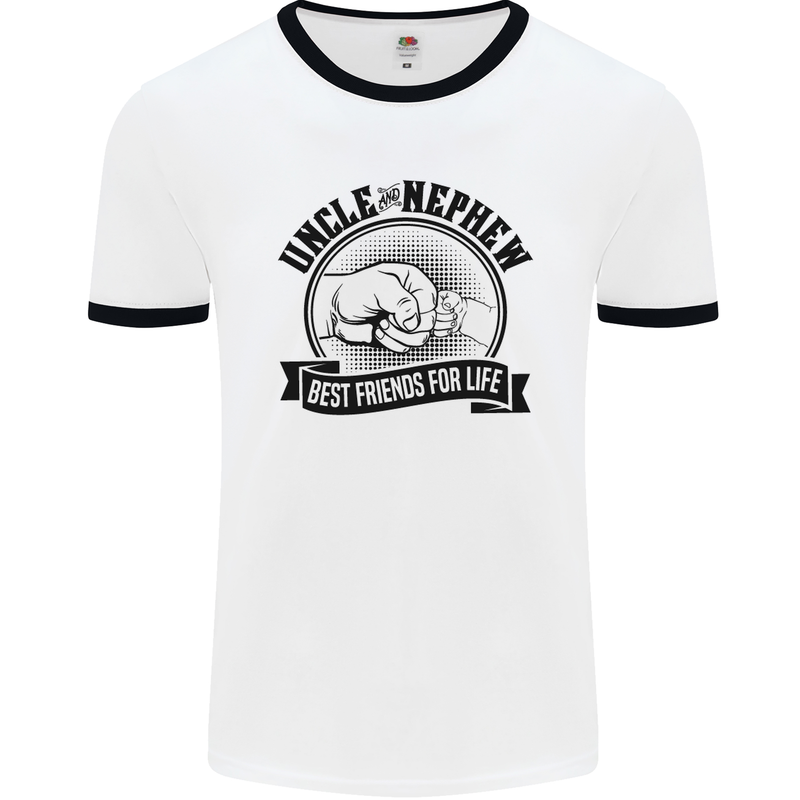 Uncle & Nephew Best Friends Uncle's Day Mens White Ringer T-Shirt White/Black