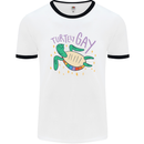 LGBT Turtle Gay Pride Day Awareness Mens White Ringer T-Shirt White/Black