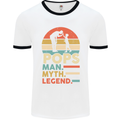 Pops Man Myth Legend Funny Fathers Day Mens Ringer T-Shirt White/Black