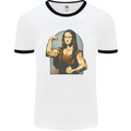 Mona Lifter Funny Gym Bodybuilding Workout Mens White Ringer T-Shirt White/Black