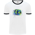 A Ferret Watercolour Mens White Ringer T-Shirt White/Black