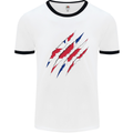 Gym The Union Jack Flag Claw Effect UK Mens White Ringer T-Shirt White/Black