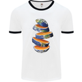 Our Orange Planet Earth Mens White Ringer T-Shirt White/Black