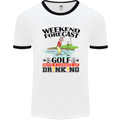 Weekend Forecast Golf with a Chance of Drinking Mens White Ringer T-Shirt White/Black