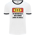 Funny Wheelie Motorbike Motocross MotoX Mens Ringer T-Shirt White/Black