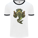 A Pike Fish With Beer Fishing Fisherman Mens Ringer T-Shirt White/Black