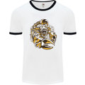 Steampunk Scorpion Mens White Ringer T-Shirt White/Black