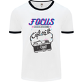 Focus and Then Capture It Photography Mens White Ringer T-Shirt White/Black