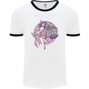 Breast Cancer Awareness Witch Halloween Mens Ringer T-Shirt White/Black