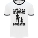 Dad With a Daughter Funny Fathers Day Mens White Ringer T-Shirt White/Black