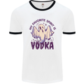 Funny Halloween Alcohol Vodka Spirit Ghost Mens White Ringer T-Shirt White/Black