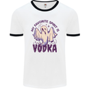 Funny Halloween Alcohol Vodka Spirit Ghost Mens White Ringer T-Shirt White/Black