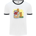 Gingerbread Man Escape Funny Food Mens White Ringer T-Shirt White/Black