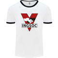 INGSOC George Orwell English Socialism 1994 Mens White Ringer T-Shirt White/Black