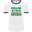 Kiss Me I'm Pretending to Be Irish Mens White Ringer T-Shirt White/Black