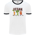 Vegan Fitness Mens White Ringer T-Shirt White/Black