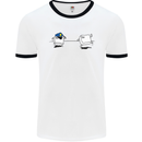 Ctrl Esc Funny Keyboard Police Gaming Gamer Mens White Ringer T-Shirt White/Black