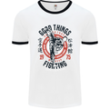 Karate Good Things Mixed Martial Arts MMA Mens White Ringer T-Shirt White/Black