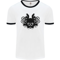 Motocross Face Mens White Ringer T-Shirt White/Black